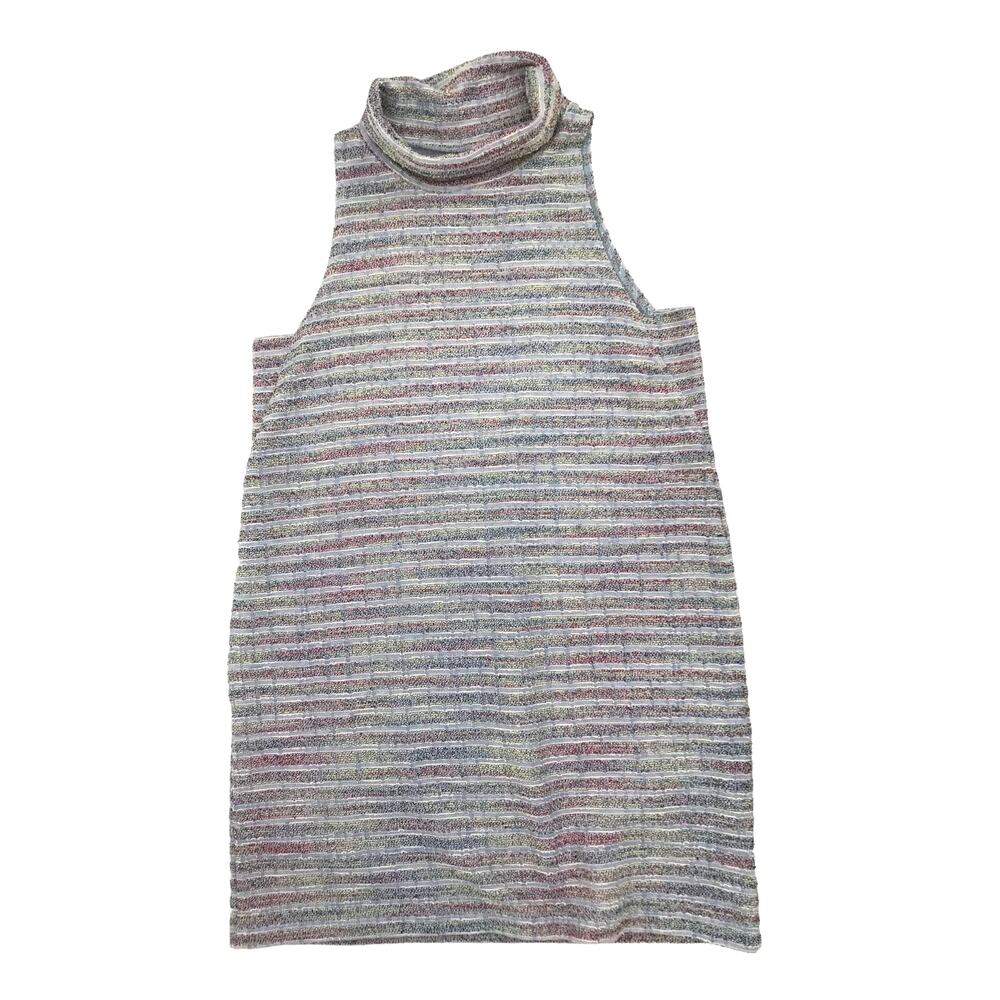 Akemi + Kin Anthropologie Textured Striped Sleeveless Turtleneck A-Line Dress S